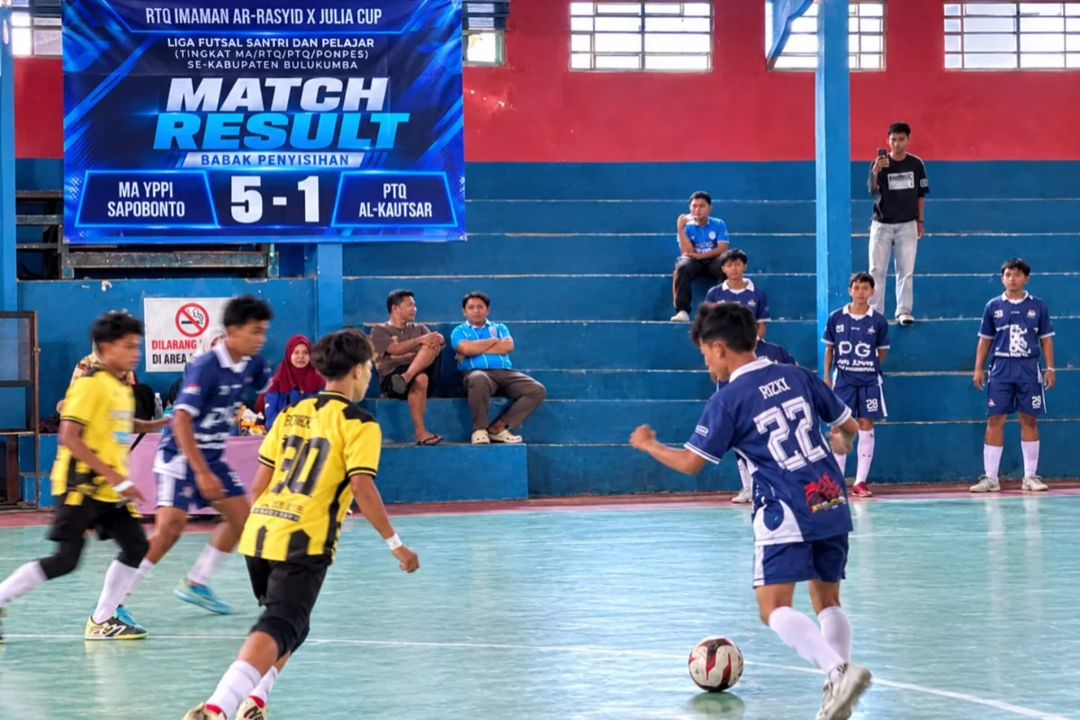MA YPPI Sapobonto Hajar PTQ Al-Kautsar 5-1 di Julia Cup Bulukumba, Awal Manis Liga Futsal Santri