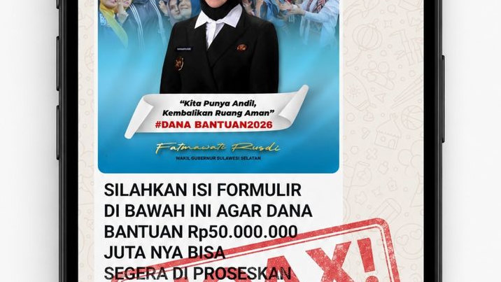 Modus Bantuan Catut Nama Wagub Sulawesi Selatan Beredar di WhatsApp. Tolong Waspada!