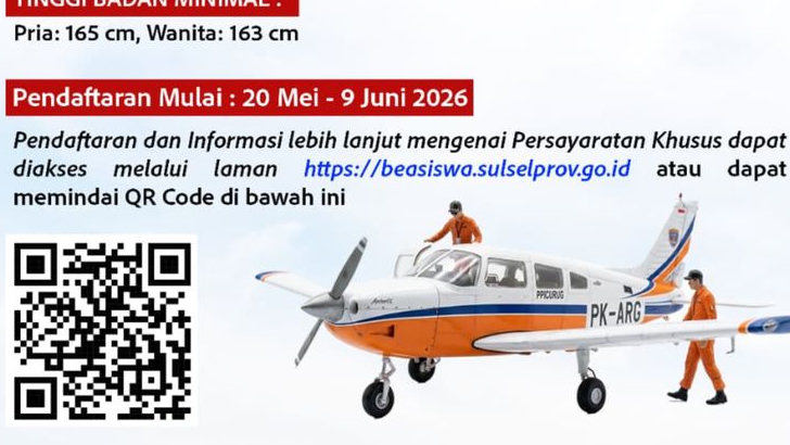 Pemprov Sulsel Buka Beasiswa Pilot, Ini Syarat dan Link Daftar