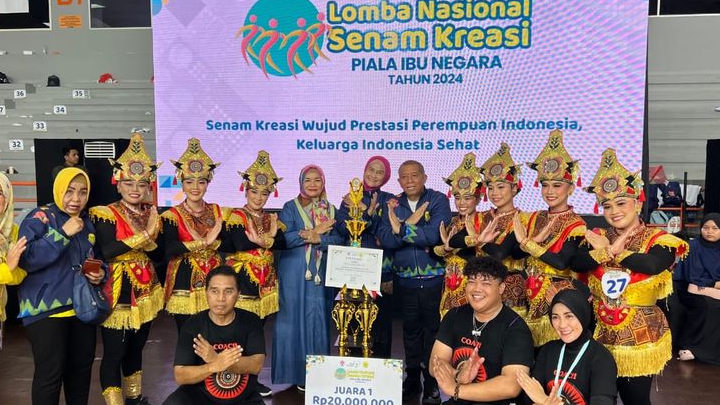 Bikin Bangga! Tim Sulsel Raih Juara I Senam Kreasi Piala Ibu Negara 2024 Usai Kalahkan 45 Tim