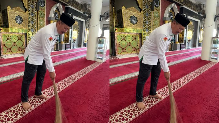 Kepala Kanwil Kemenag Sulsel Ali Yafid Pegang Sapu di Pangkep, Geber Mas Sasar 4.003 Masjid