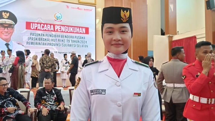 Profil Indhira Nur Anastazya Pontoh, Pembawa Baki pada Upacara HUT ke 79 Kemerdekaan RI di Sulsel